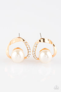 Paparazzi Earrings Stylishly Suave - Gold