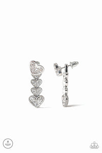 Paparazzi Earrings Heartthrob Twinkle - White