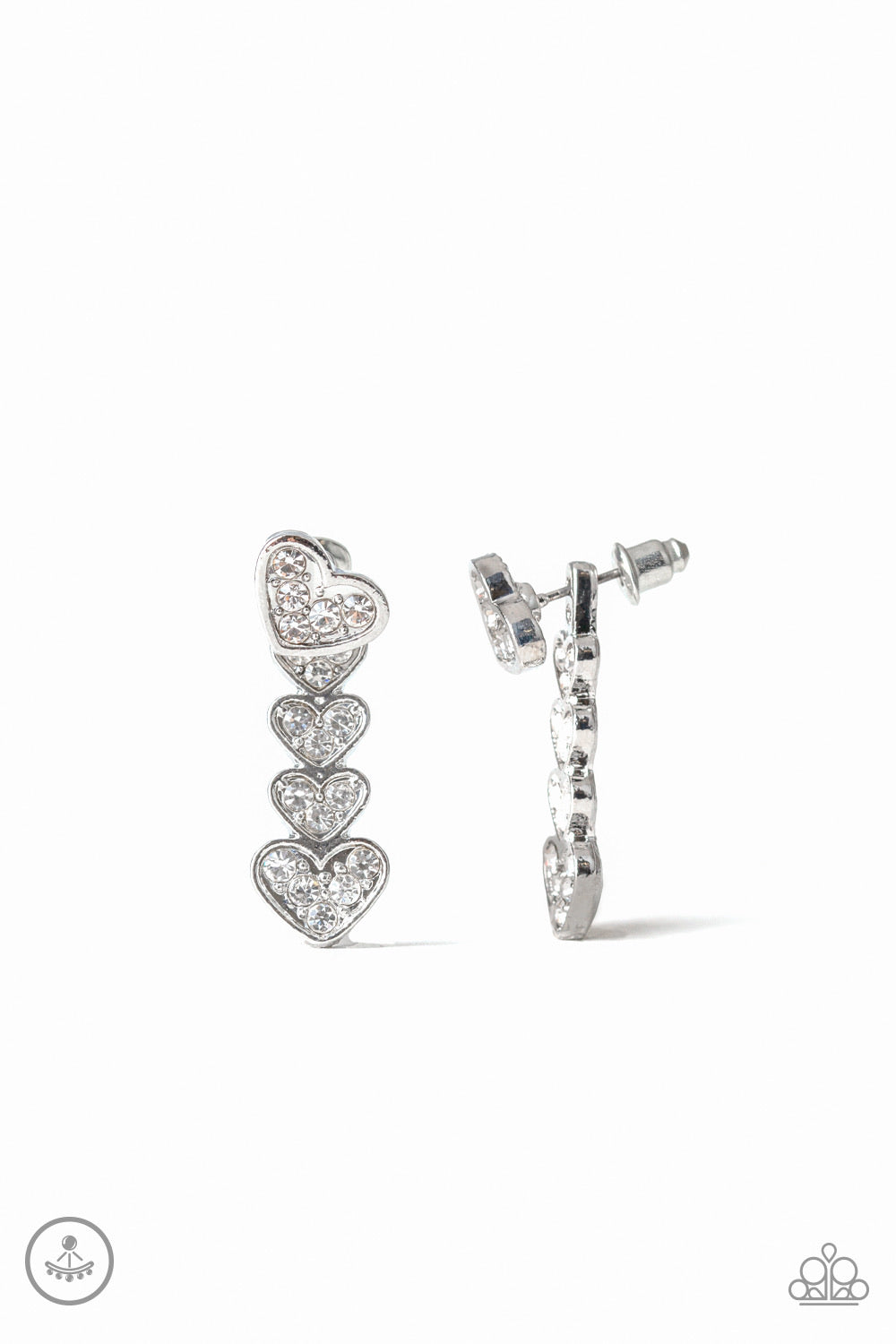 Paparazzi Earrings Heartthrob Twinkle - White