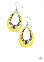 Load image into Gallery viewer, Paparazzi Earrings Compliments to the Chic Yellow
