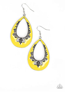 Paparazzi Earrings Compliments to the Chic Yellow
