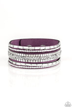 Load image into Gallery viewer, Paparazzi Bracelets Rebel In Rhinestones - Purple
