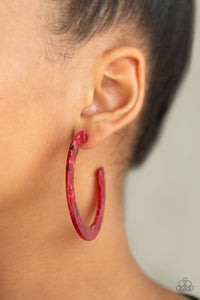 Paparazzi Earrings Haute Tamale Red