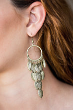 Load image into Gallery viewer, Paparazzi Earrings Feather Frenzy - Brass
