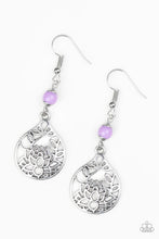Load image into Gallery viewer, paparazzi earring  In Bloom - Purple Bead - Silver
