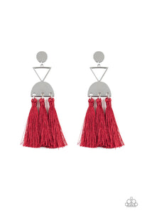 Paparazzi Earrings Tassel Trippin - Red