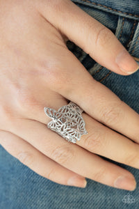 Paparazzi Rings Banded Butterflies - Silver