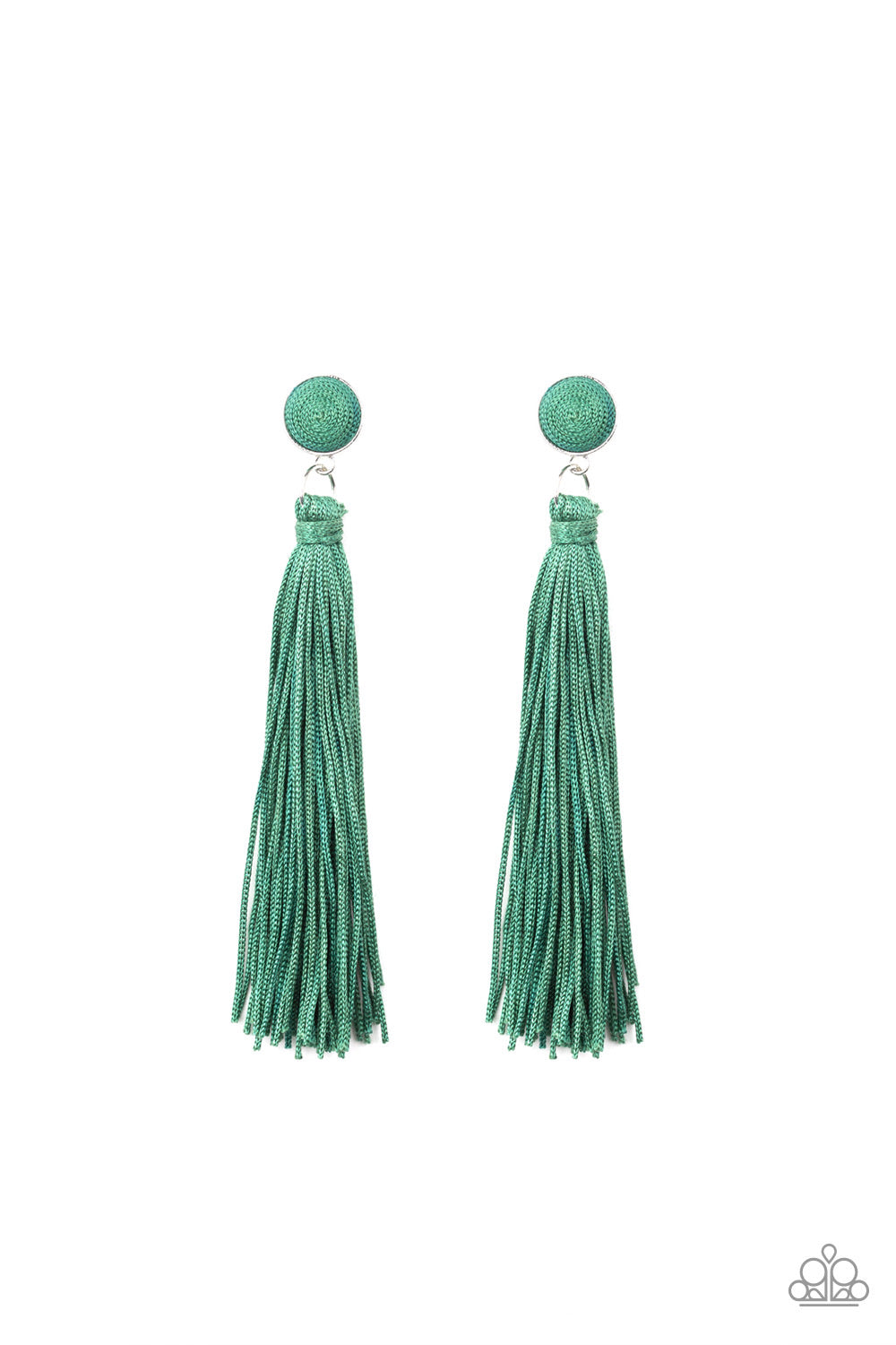 Paparazzi Earrings Tightrope Tassel - Green