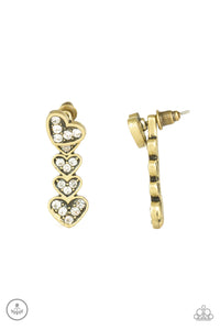 Paparazzi Earrings Heartthrob Twinkle - Brass