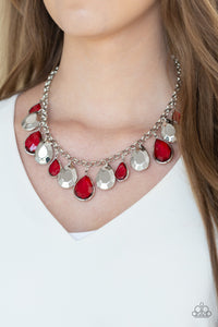 Paparazzi Necklaces CLIQUE-bait - Red