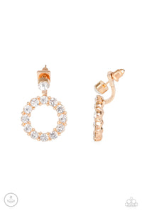 Paparazzi Earrings Diamond Halo - Gold