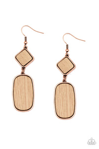 Paparazzi Earrings You WOOD Be So Lucky - Copper