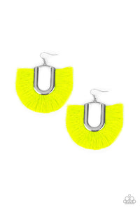 Paparazzi Earrings Tassel Tropicana - Yellow