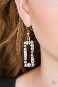 Paparazzi Earrings Mirror Mirror White