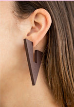 Load image into Gallery viewer, Paparazzi Earrings Boardroom Bravado - Brown
