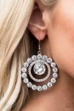 Paparazzi Earrings Glitzy Gamble white