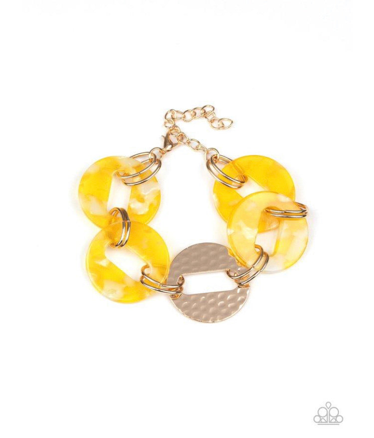 Paparazzi Bracelet ~ Retro Recharge - Yellow