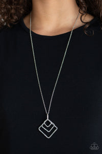 Paparazzi Necklaces Square It Up - Silver