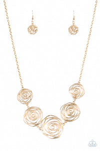 Paparazzi Necklaces Rosy Rosette - Gold