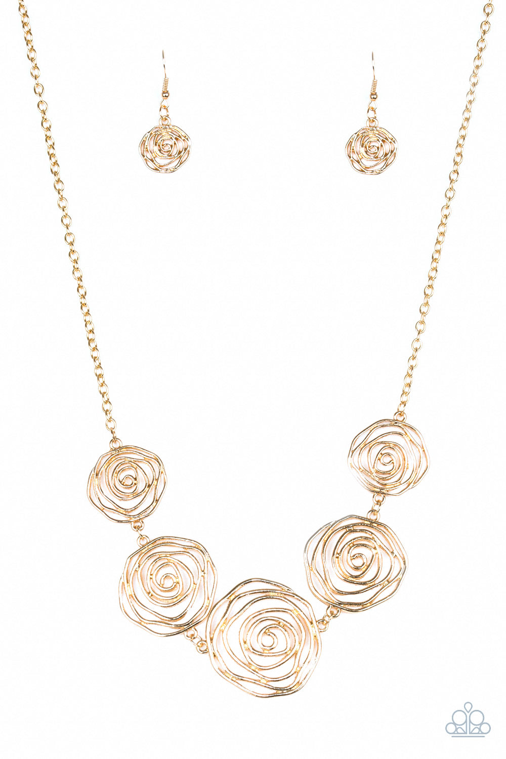 Paparazzi Necklaces Rosy Rosette - Gold