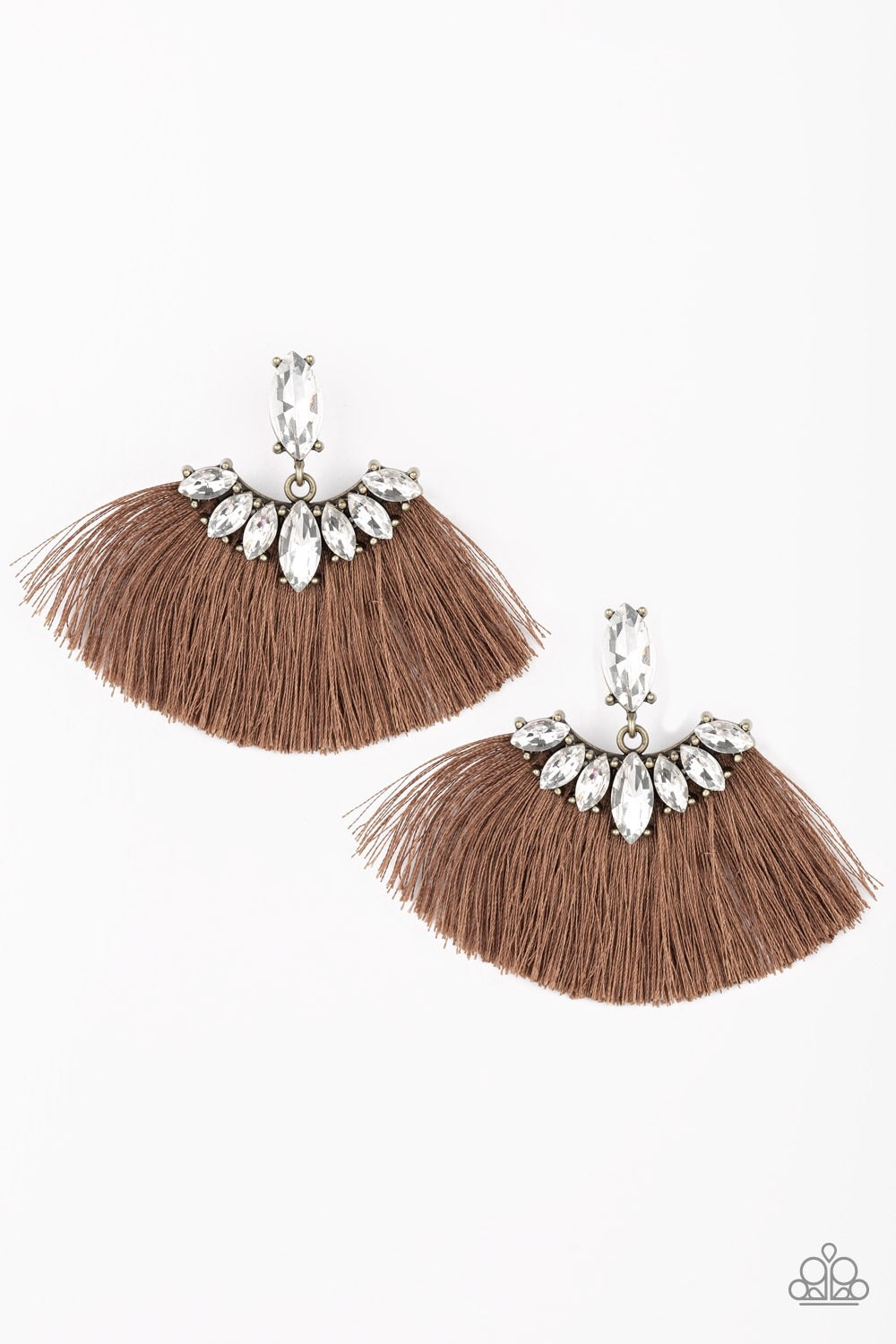 Paparazzi Earrings Formal Flair - Brown