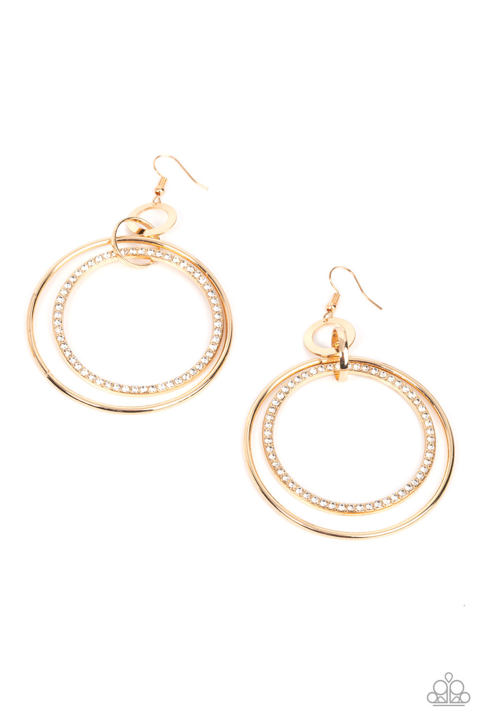 Paparazzi sold Retro Ringleader Gold Earrings