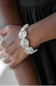 Paparazzi Bracelets Beat Around The Rosebush Silver