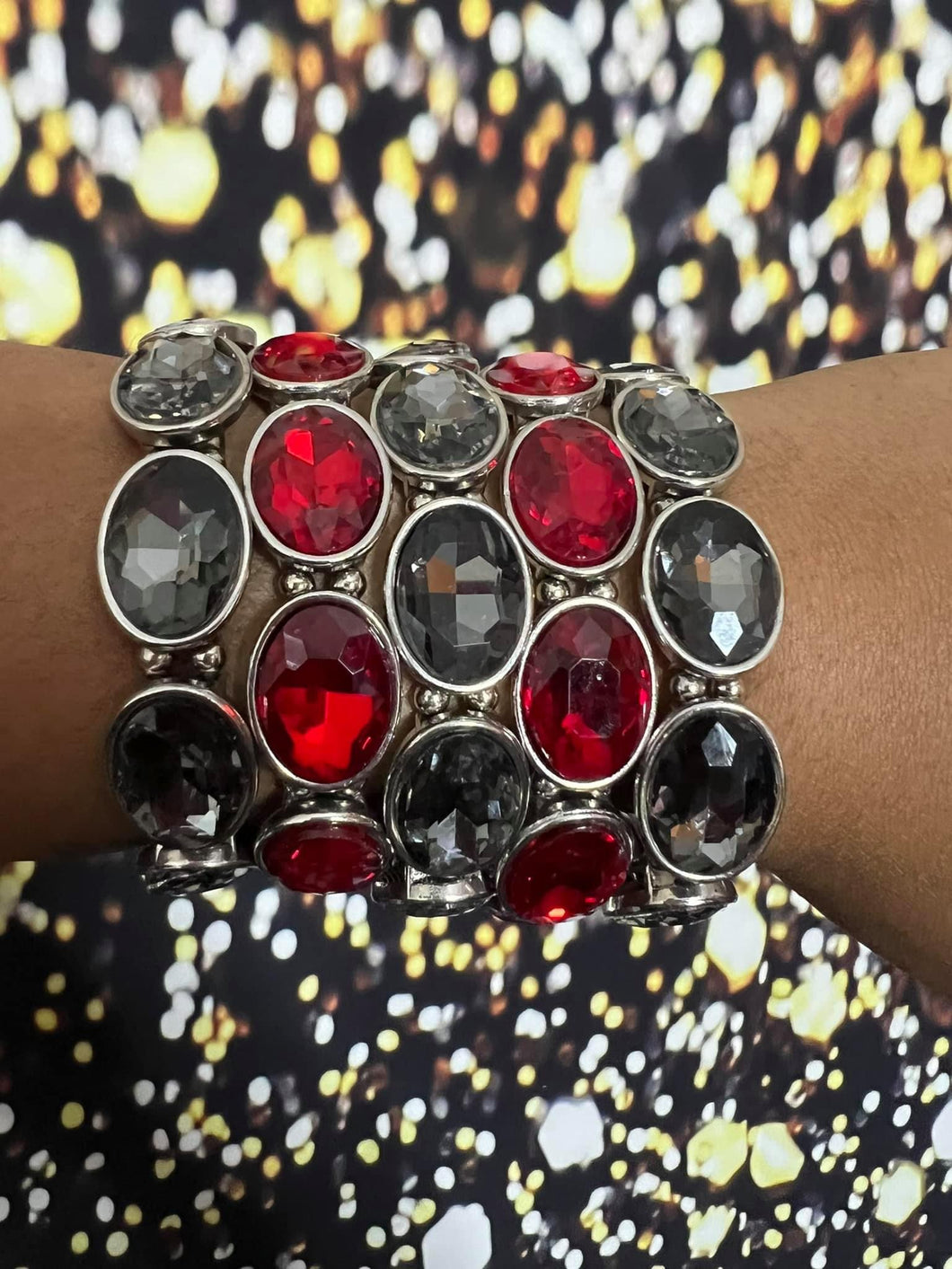 Silver and red diva stack
