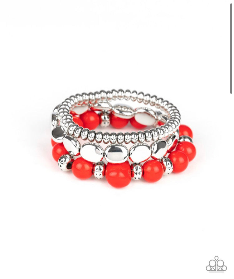 Paparazzi Bracelets Prismatic POP Red