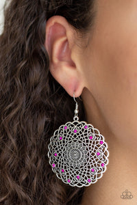 Paparazzi Earrings Mandala Mandalay - Pink