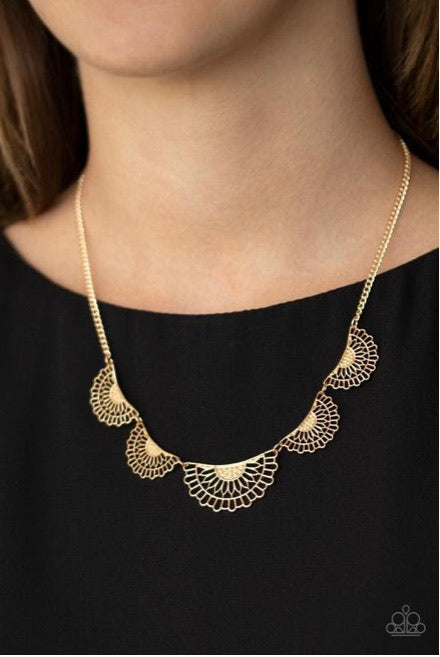 Paparazzi Necklaces  - Fanned Out Fashion - Gold