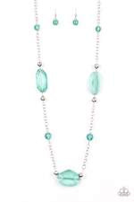 Paparazzi necklace Crystal Charm - Green