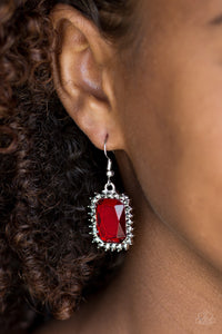 Paparazzi Earrings Downtown Dapper - Red