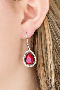 Paparazzi Earrings A One GLAM Show Red