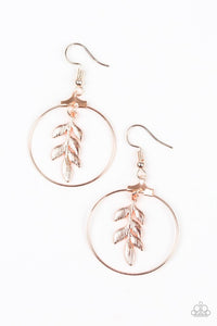 Paparazzi Earrings Branching Into Boha Rose Gold