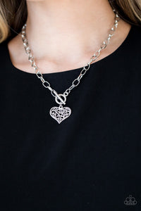 Paparazzi Necklaces Heart-Touching Harmony - Silver