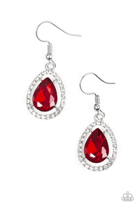 Paparazzi Earrings A One GLAM Show Red